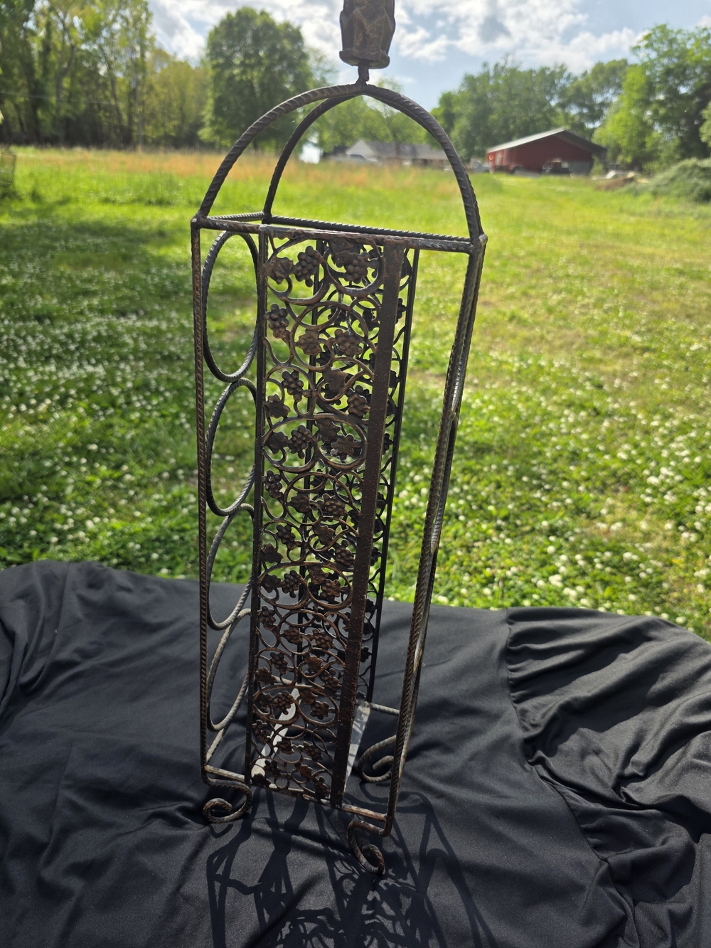 Vintage Wrought Iron Wine Bottle Holder Beautiful